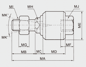 ISO 6431/15552 UJ Float Joint dimension