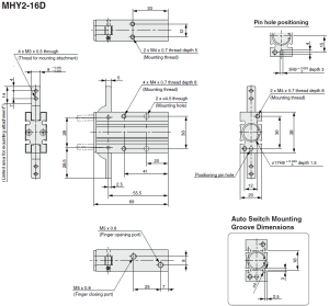 MHY2-16D dimension