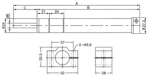 HR shock absorber dimension
