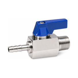 Stainless Steel Mini Ball Valve Male x Hose Barb