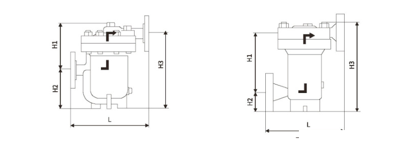 Differential Pressure Bell Float Steam Trap dimension drawing