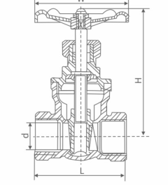 GB Standard Internal Thread Gate Valve dimension drawing