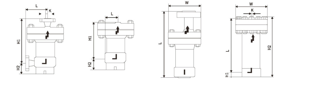 High Differential Pressure Bell Float Type Steam Trap dimension drawing