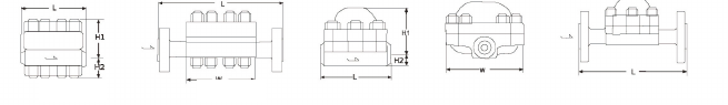 High Pressure and High Temperature Disc Steam Trap dimension drawings