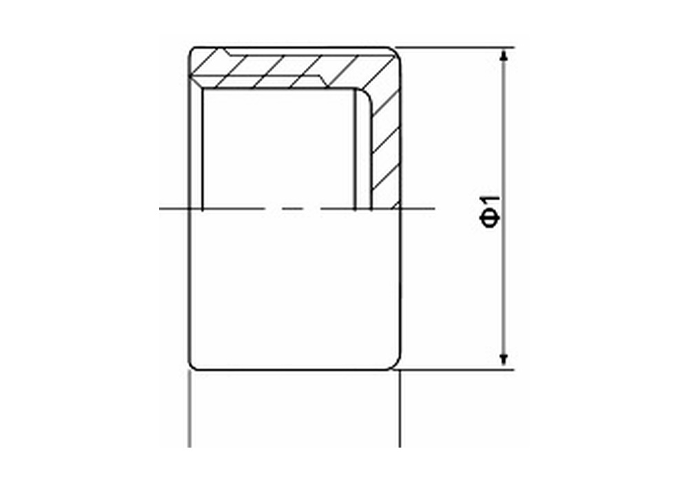 Stainless Steel 150LB Round Cap Dimension Drawing