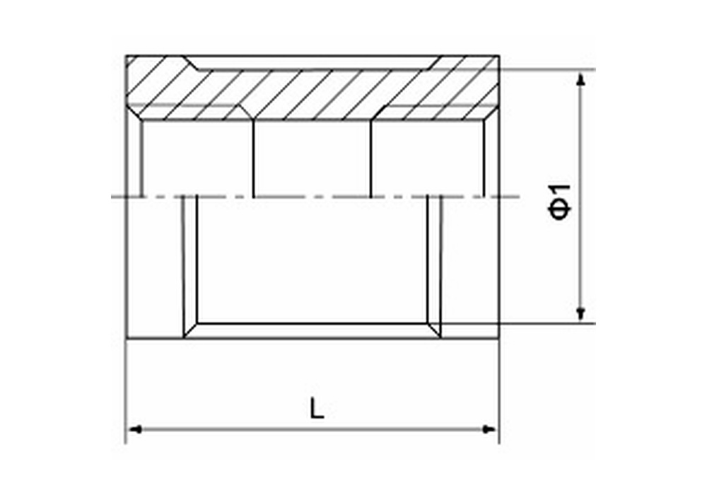 Stainless Steel 150LB Socket Banded dimension drawing