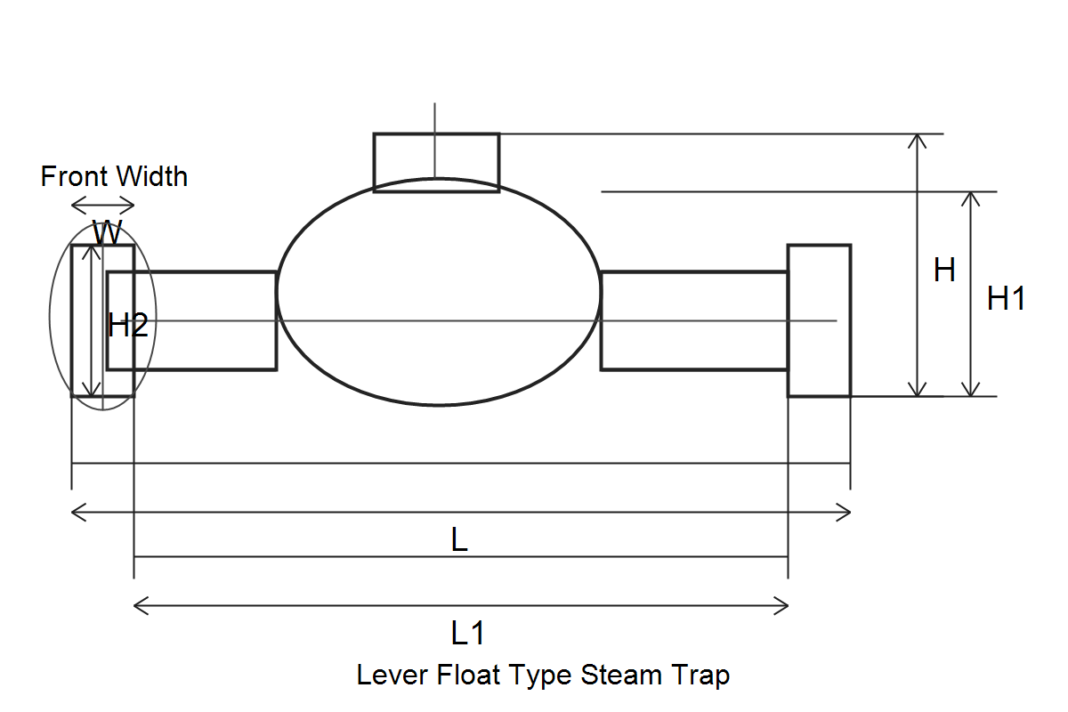 Lever Float Type Steam Trap dimension drawing