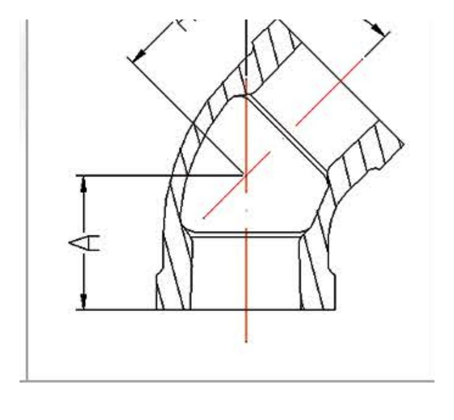 Malleable Iron 45 Degree Elbow Fig.120 dimension drawing