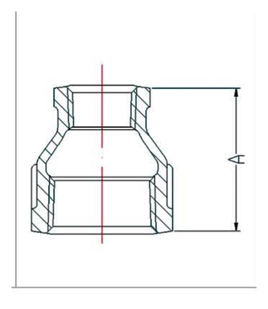Malleable Iron Reducing Part Thread Socket Fig.240 dimension drawing