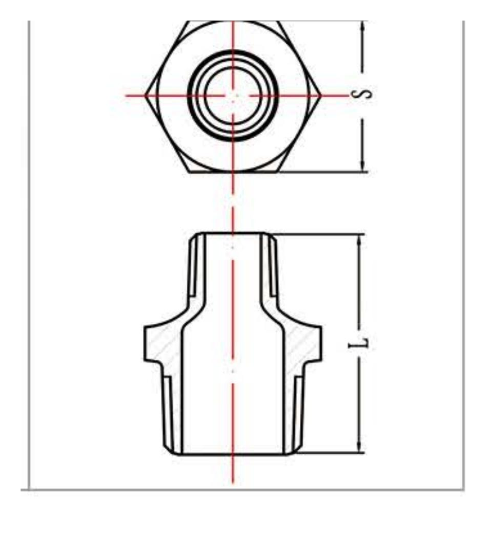 Malleable Iron Reducing Nipple Fig.245 dimension drawing