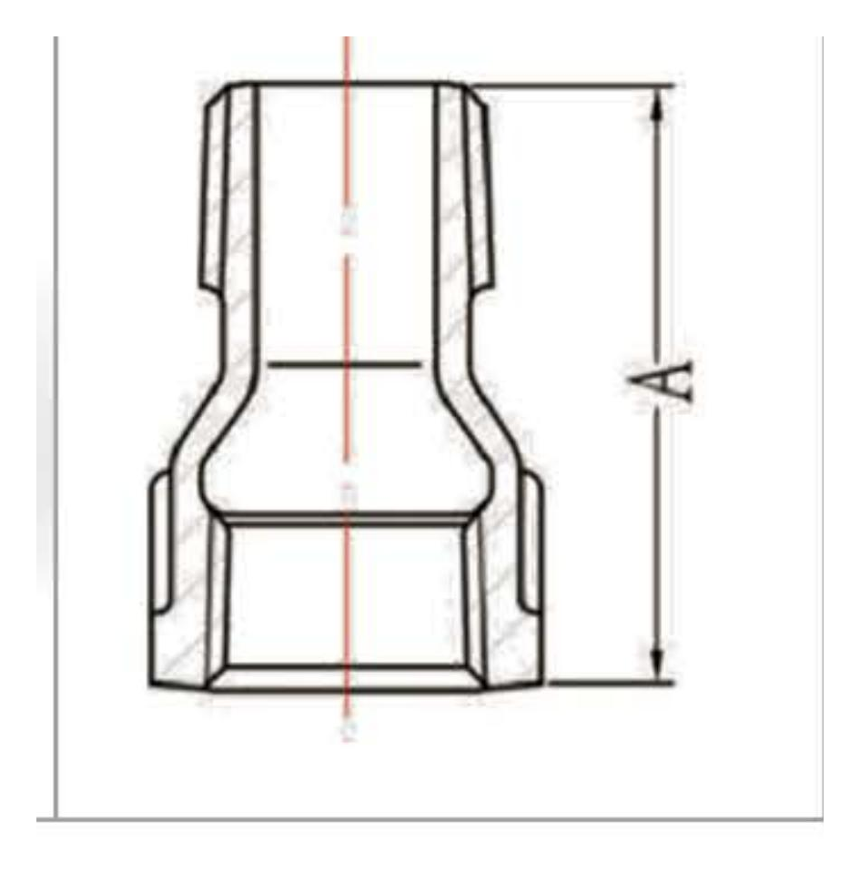 Malleable Iron Reducing Socket M&F Fig.246 dimension drawing