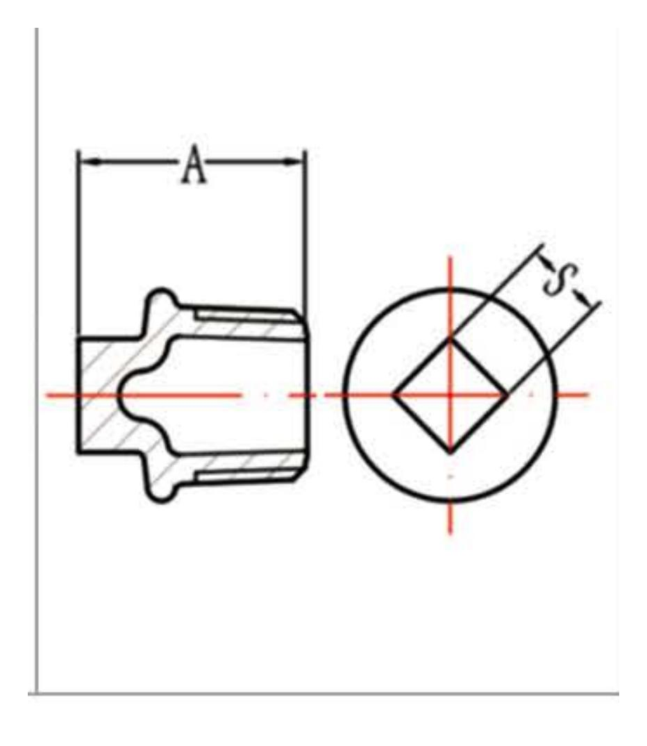 Malleable Iron Beaded Plug Fig.290 dimension drawing