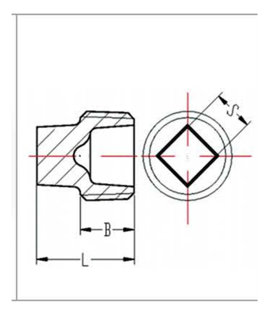 Malleable Iron Plain Plug Fig.291 dimension drawing