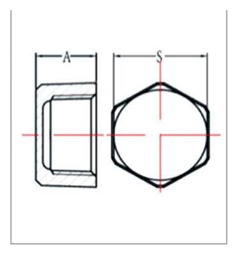 Malleable Iron Hex Cap Fig.300 dimension drawing