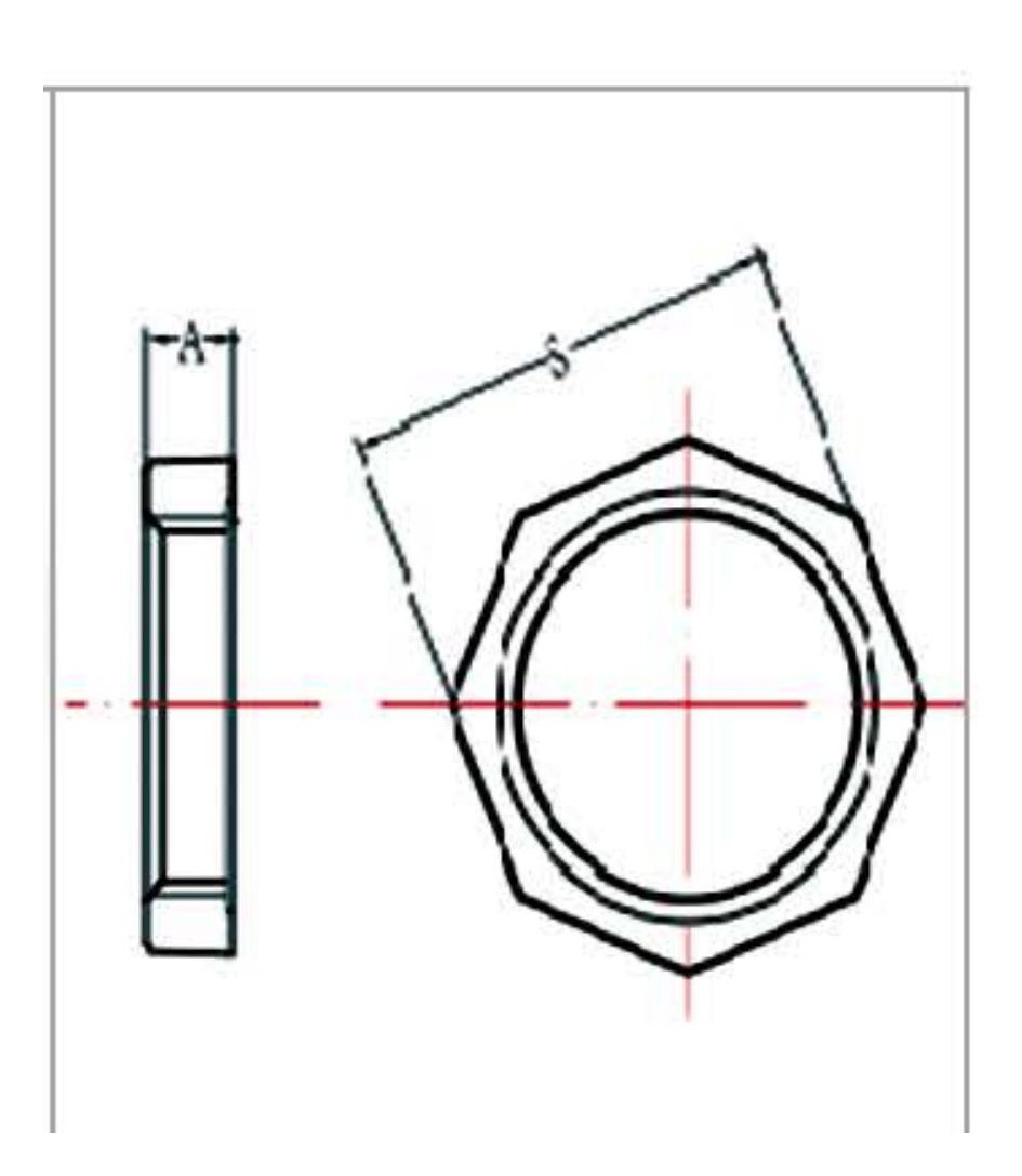 Malleable Iron Backnut Fig.310 dimension drawing