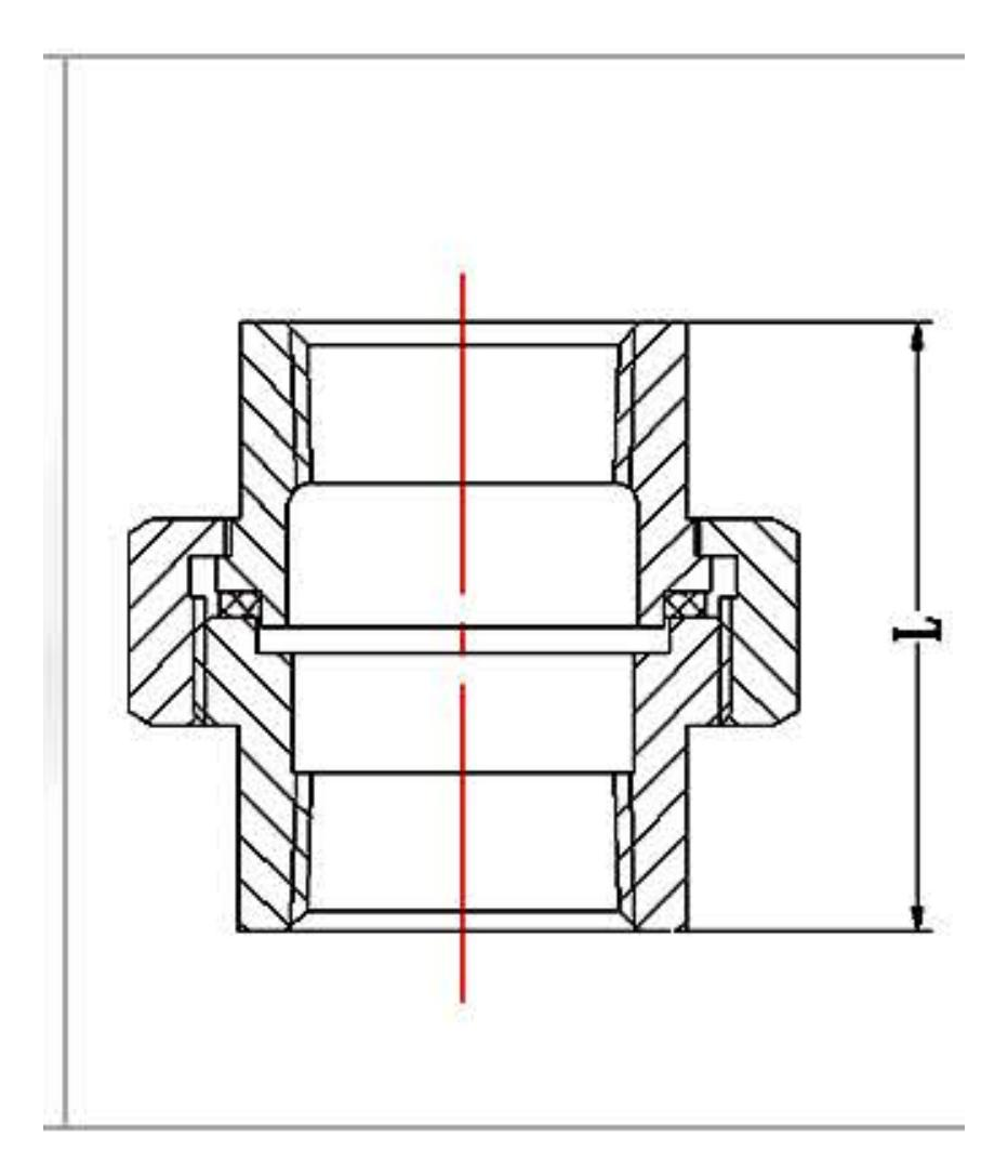 Malleable Iron Union Flat Seat Fig.330 dimension drawing