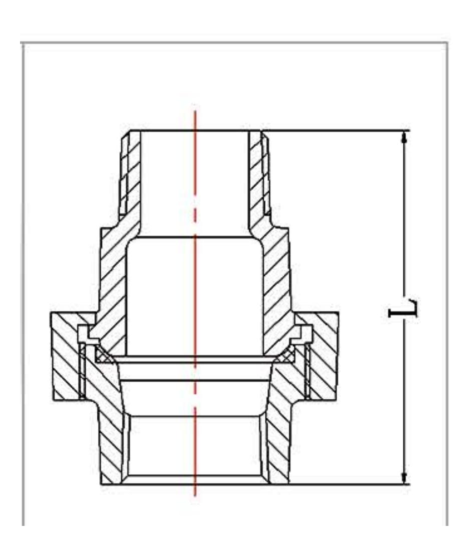 Malleable Iron Union Flat Seat M&F Fig.331 dimension drawing