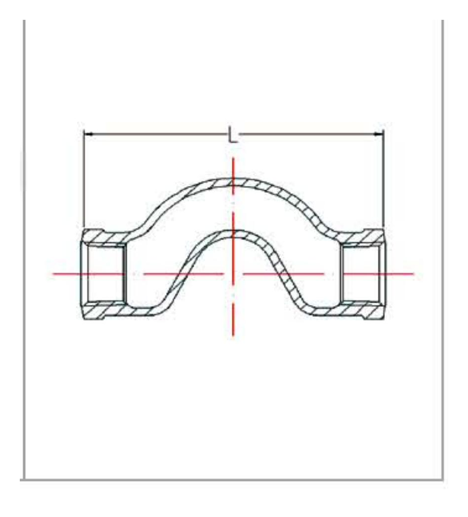 Malleable Iron Crossover Fig.85 dimension drawing