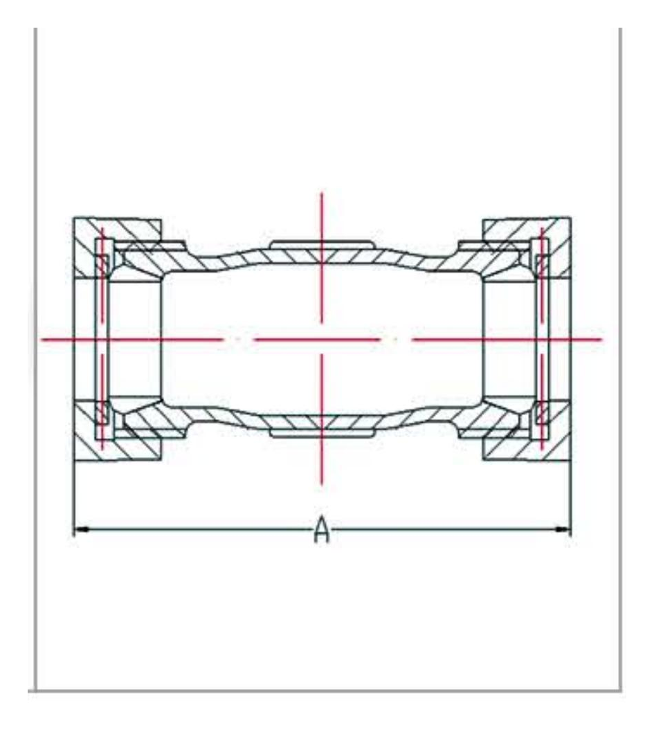 Malleable Iron Long Compression Coupling Fig.LCC dimension drawing