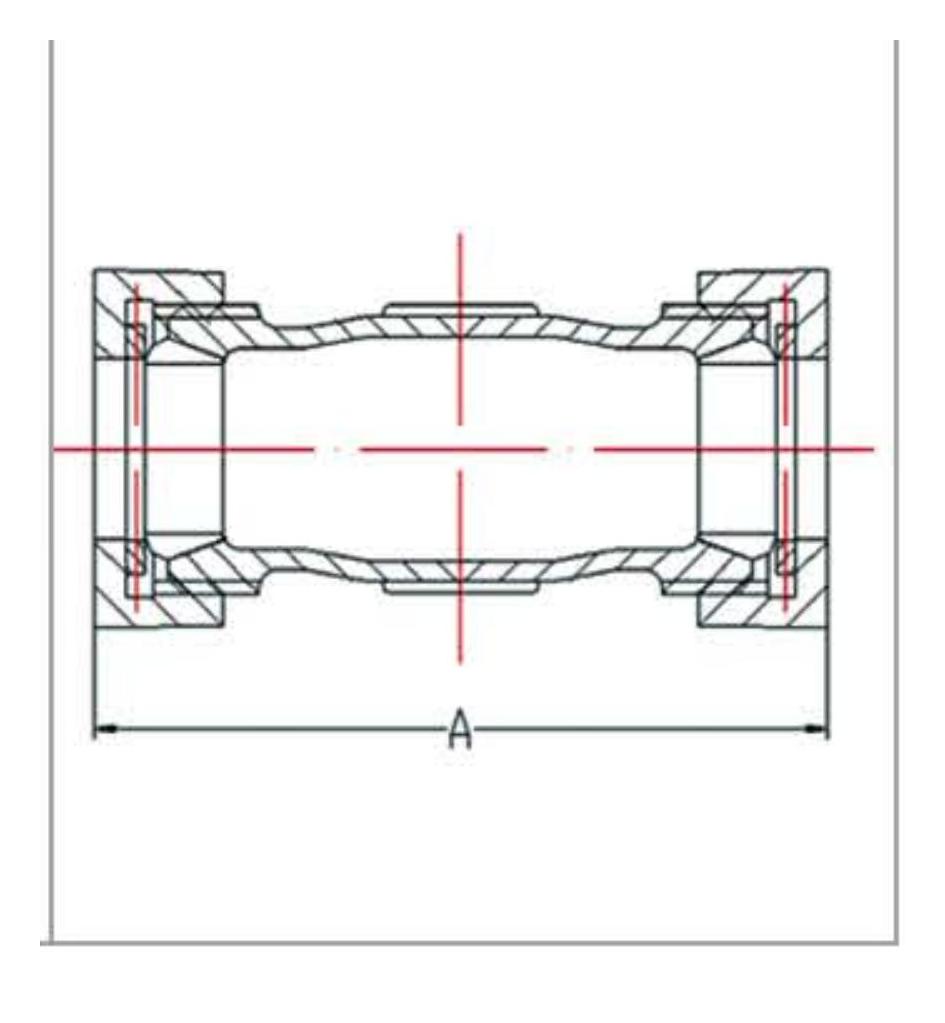 Malleable Iron Short Compression Coupling Fig.SCC dimension drawing