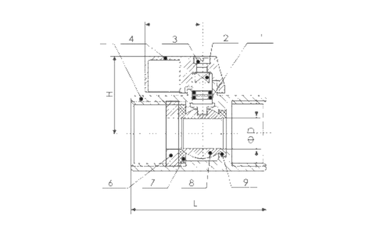 Mini Stainless Steel Ball Valve Female Thread x Female Thread dimension drawing