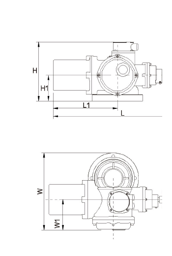Multi Turn Electric Actuator overall dimensions drawing