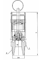 Spring Full Lift Threaded Connection Safety Valve dimension drawing