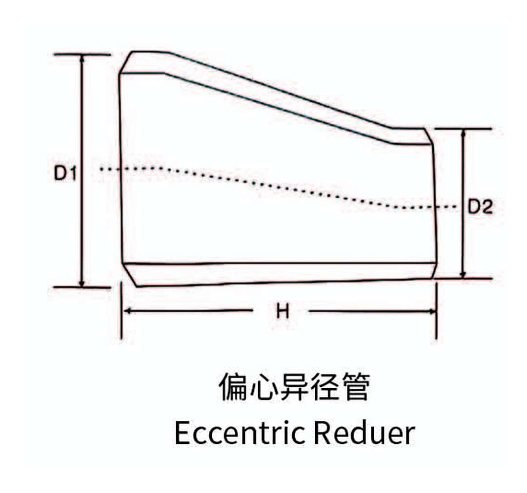 Stainless Steel Butt Weld Eccentric Reducer dimension drawing