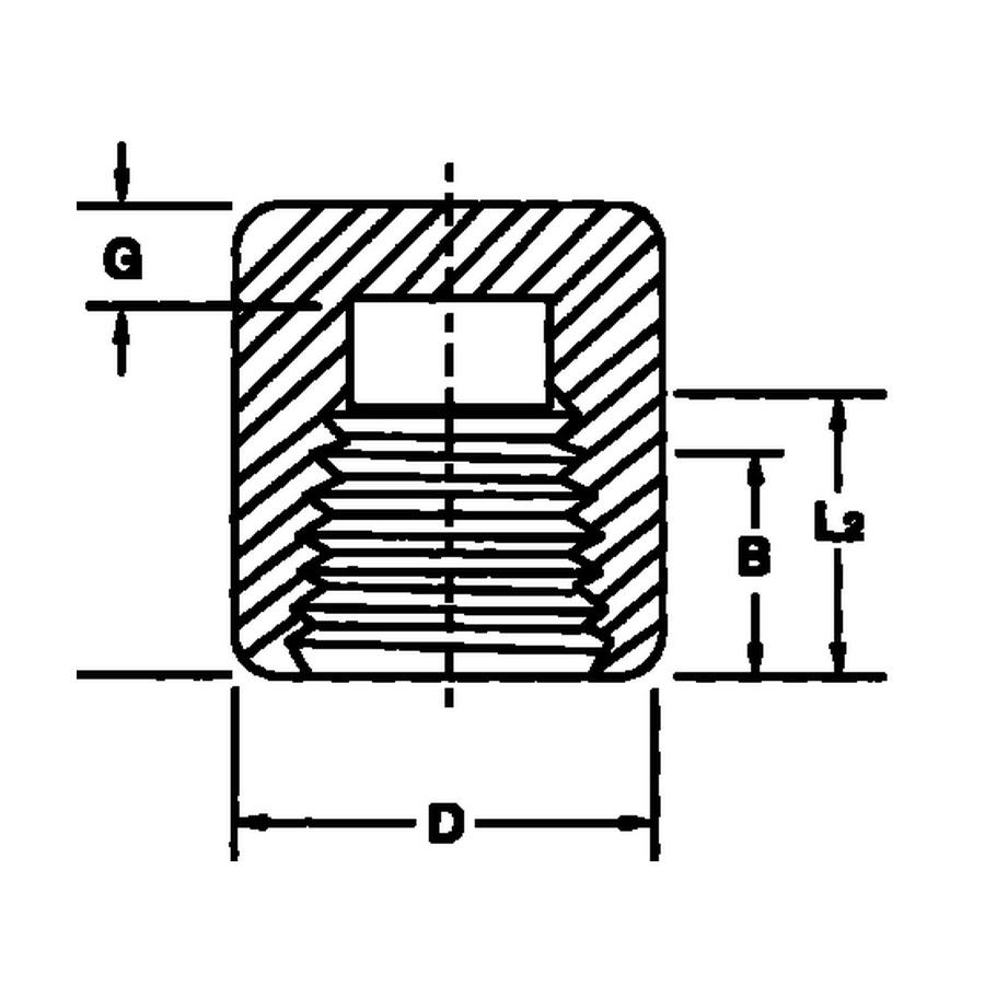 Stainless Threaded Cap dimensions diagram
