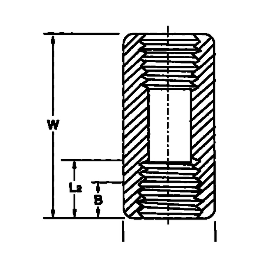 Stainless Threaded Coupling dimensions diagram