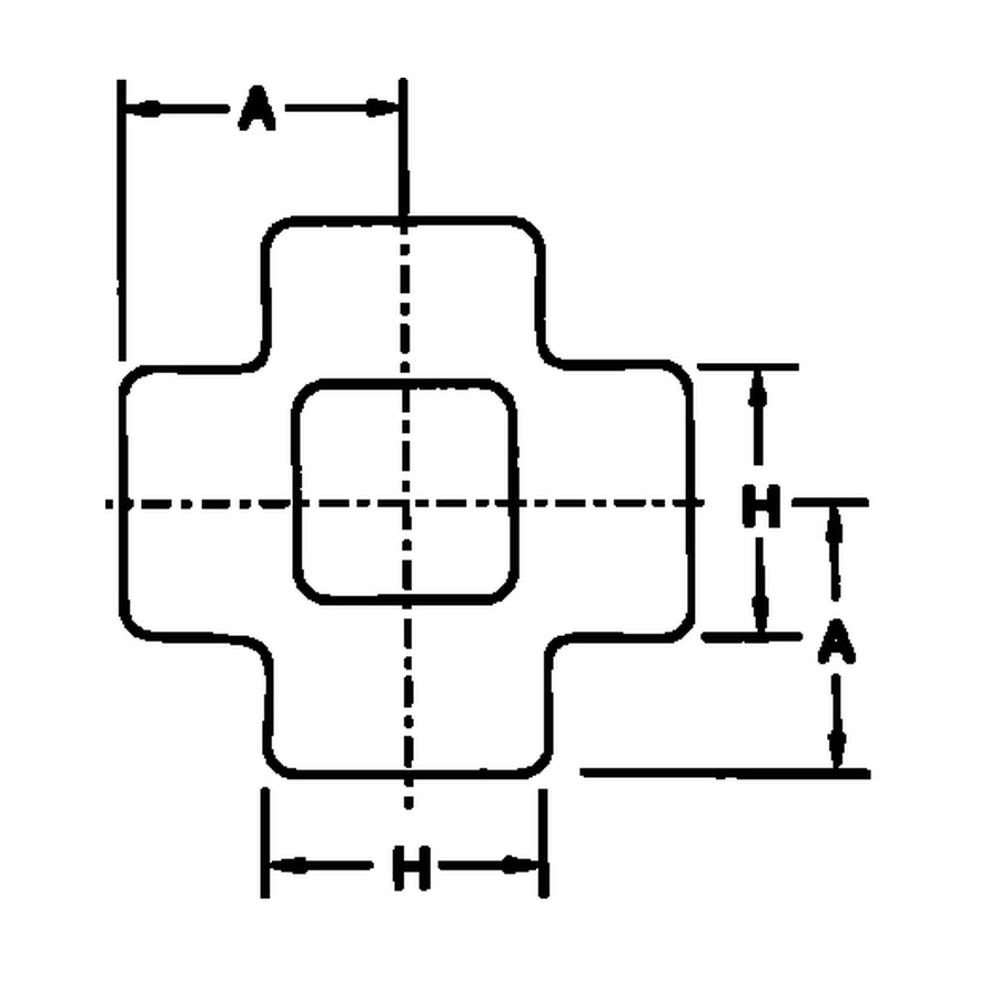 Stainless Threaded Cross dimensions diagram