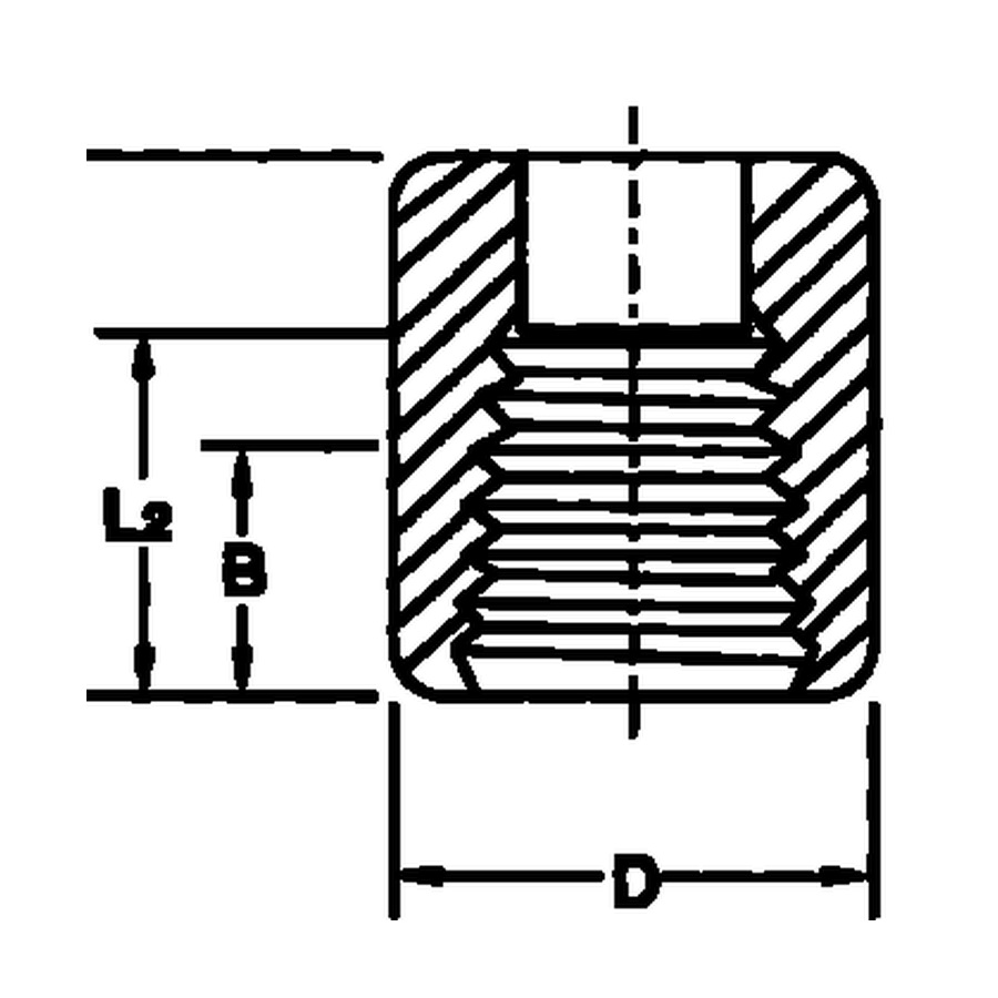 Stainless Threaded Half Coupling dimensions diagram