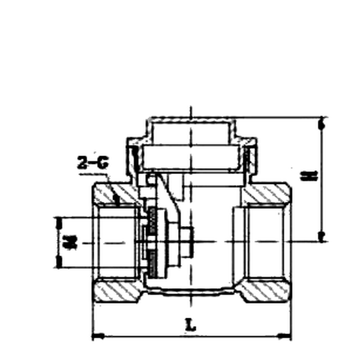 Brass Engineering Horizontal Check Valve dimension drawing