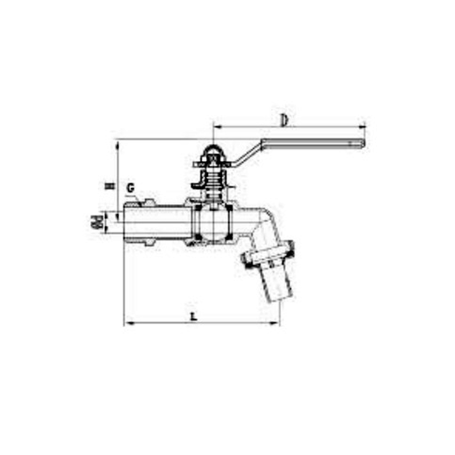 Brass Faucet Electroplated dimension drawing