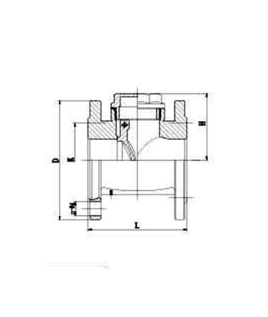 Brass Flanged Check Valve dimension drawing