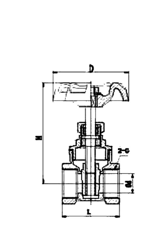 Brass Gate Valve dimension drawing
