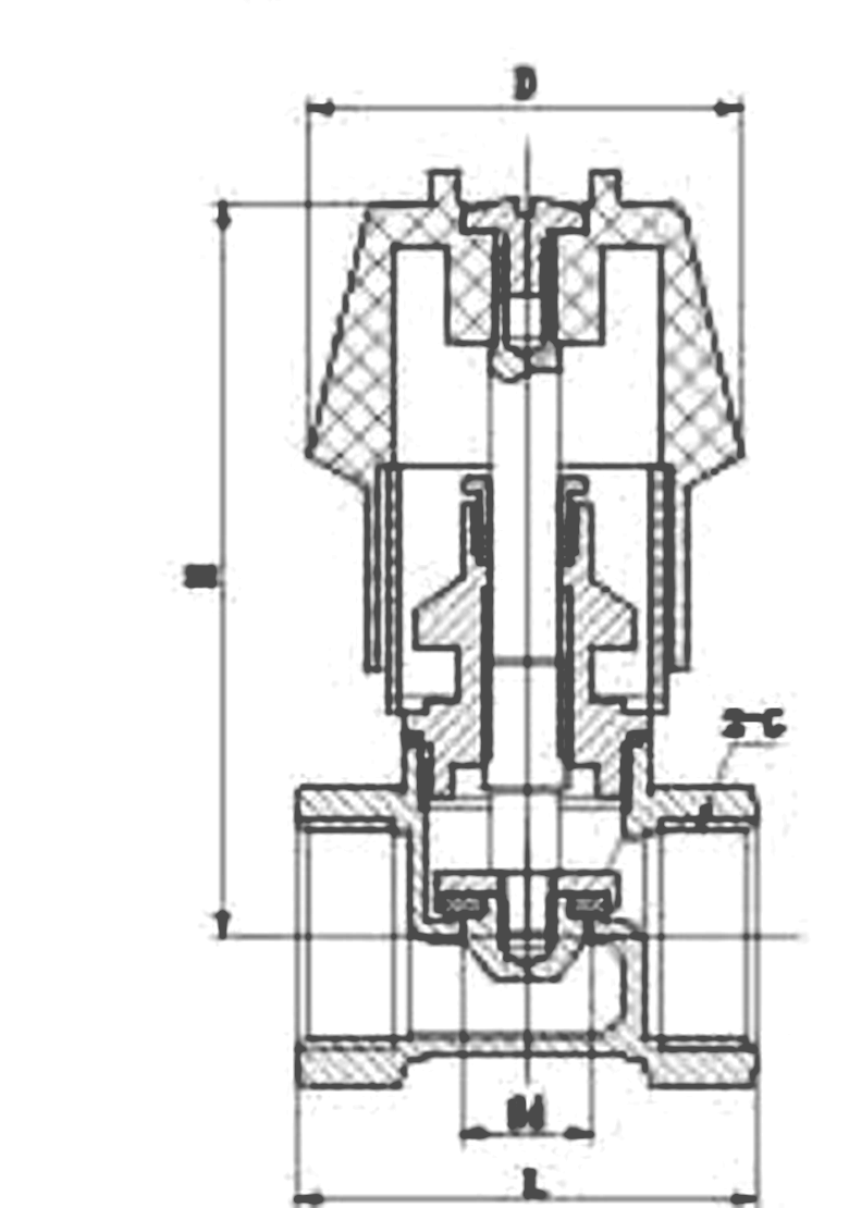 Brass Heating Manual Regulating Valve dimension drawing
