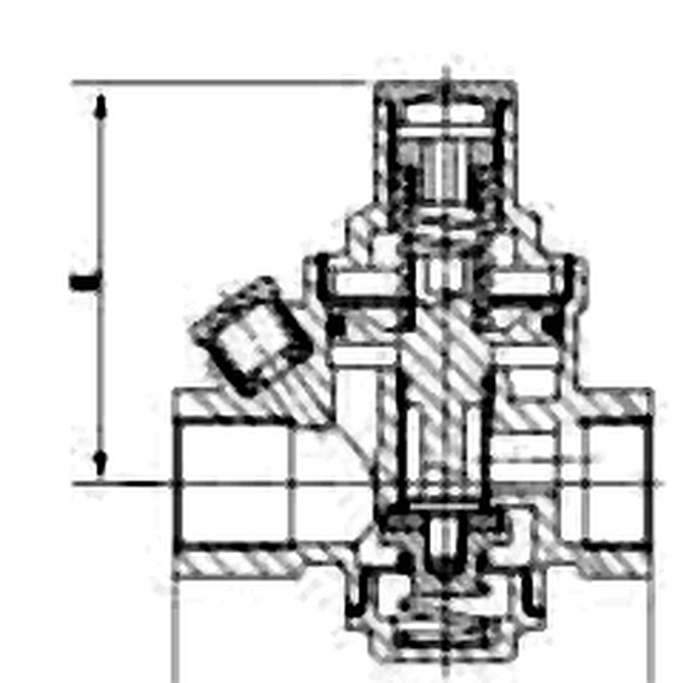 Brass Piston Pressure Reducing Valve Double Male Thread dimension drawing