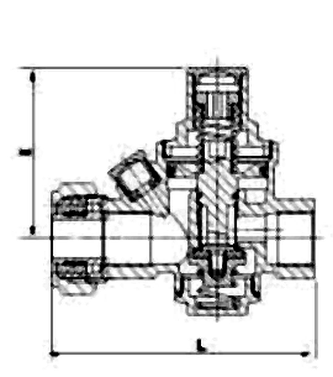 Brass Piston Pressure Reducing Valve Water Joint dimension drawing