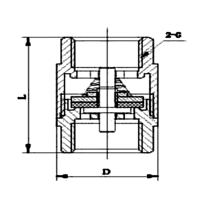 Brass Vertical Check Valve dimension drawing