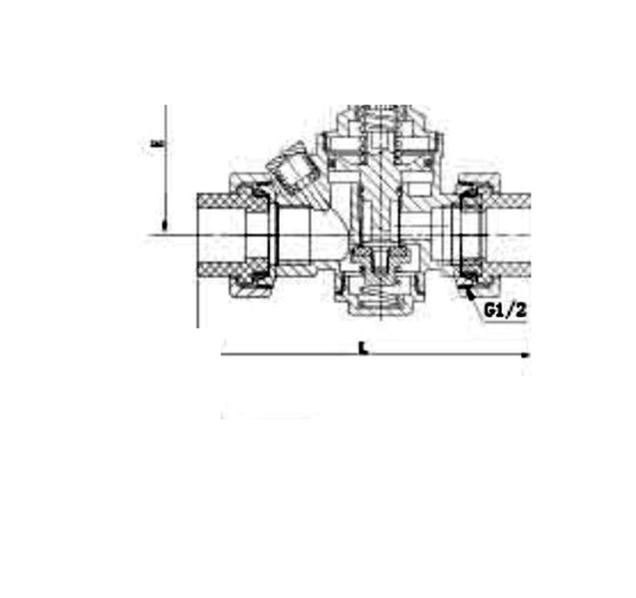 PP-R Brass Pressure Reducing Valve dimension drawing