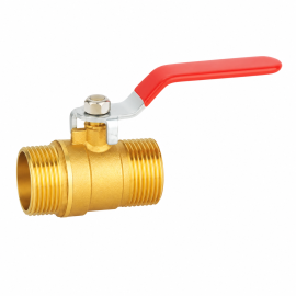 Small Double Male Thread Long Handle Brass Ball Valve