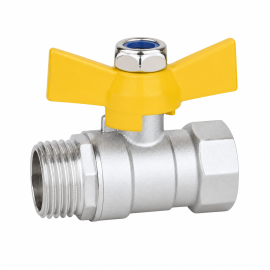 Small Inner and Outer Thread Butterfly Handle Electroplated Ball Valve